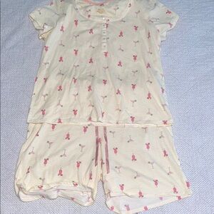 Womens Pajamas with Pink Floral Pattern